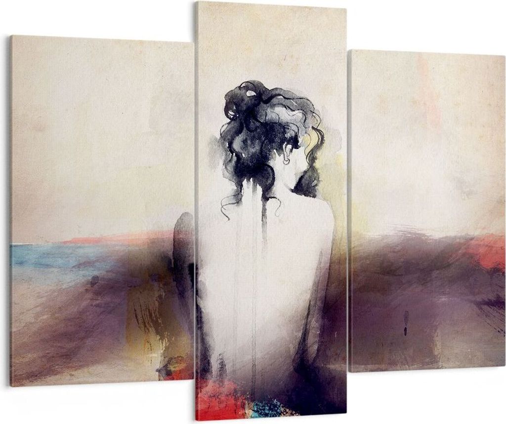 Bild auf Leinwand - Leinwandbild - Frau handeln nackt - 130x100cm - Wand Bild - Wanddeko - Leinwanddruck - Bilder - Kunstdruck - Wanddekoration - L...