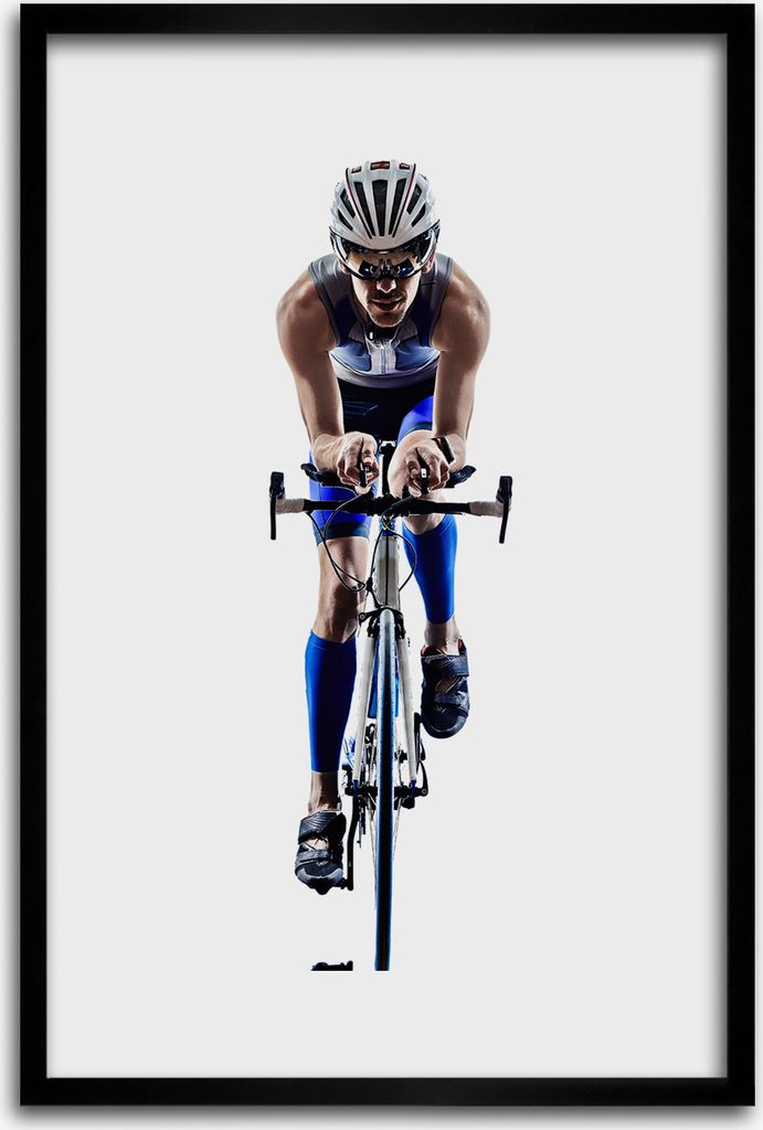 Bild - Bilderrahmen - 40 cm x 60 cm - MDF - Rahmen - Wandkunst - Radfahrer