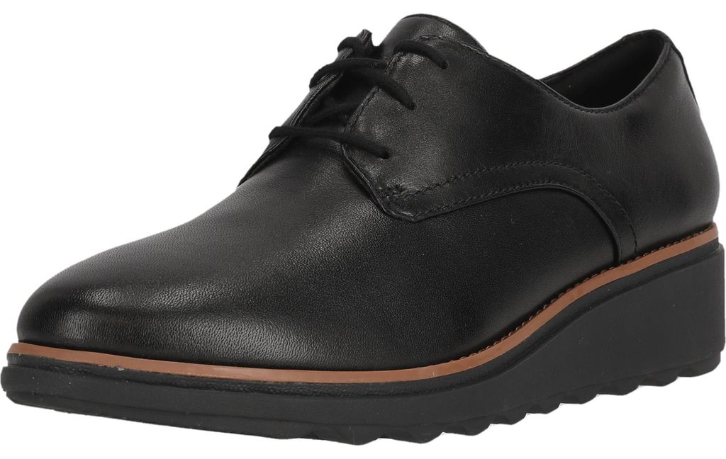 CLARKS Schnürschuhe Sharon Rae mit ultrabequemem OrthoLite Hybrid Fußbett 1216 Black Leather 36
