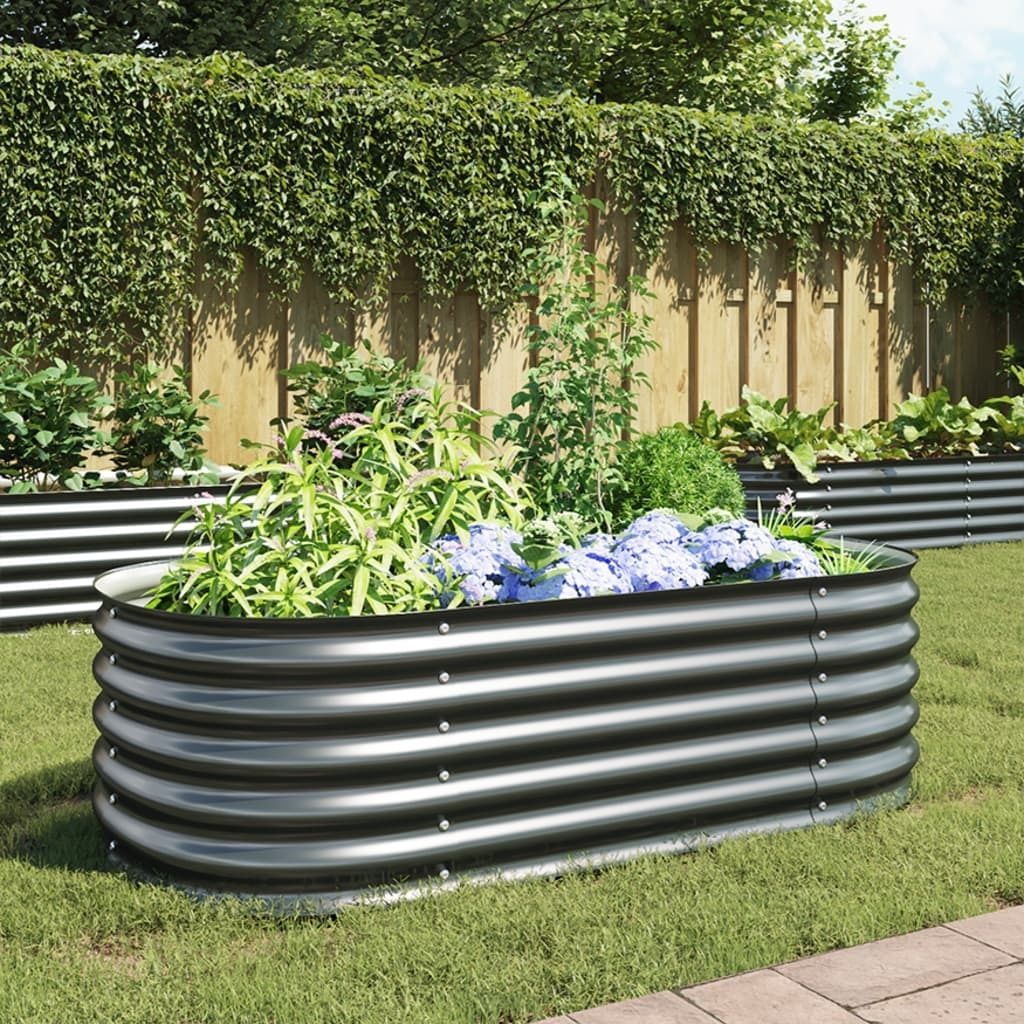 Maison Exclusive - Garten-Hochbeet 160x80x44 cm Verzinkter Stahl Grau