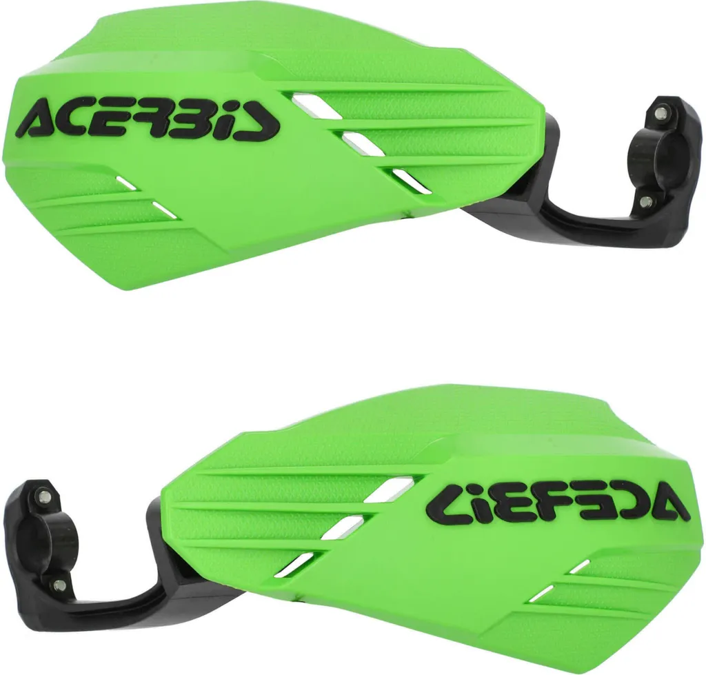 Protège-mains ACERBIS Linear ouverts vert et noir pour Moto Cross et Enduro