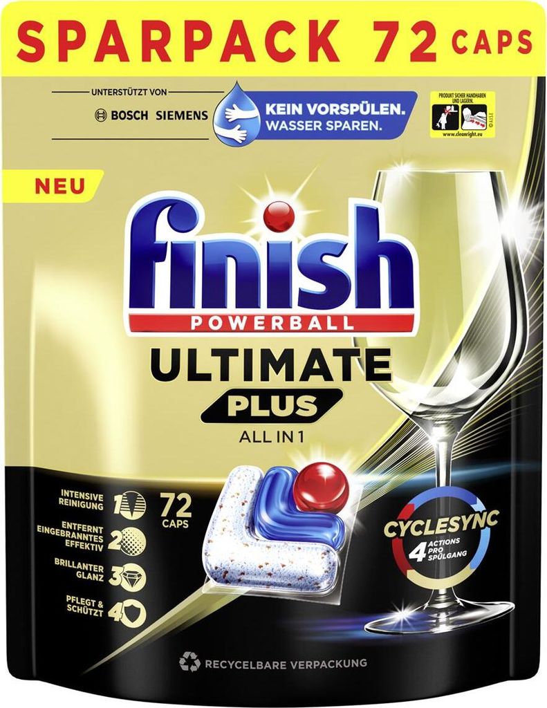 Finish Ultimate Plus All in 1 Sparpack 72 Caps