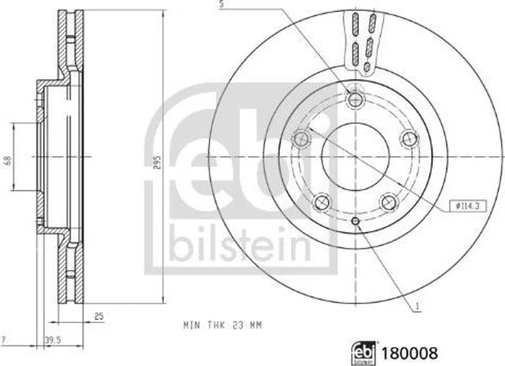Disque de frein avant ventilé 180008 compatible Mazda 3 et CX-30 (2019+)