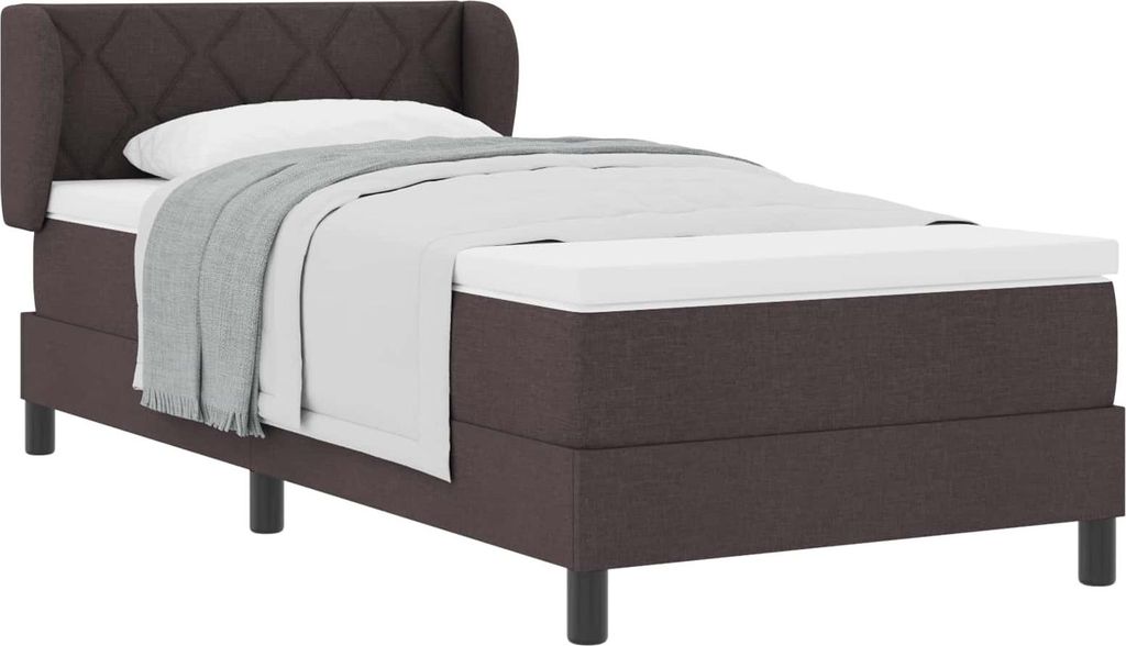 Boxspringbett mit Matratze Dunkelbraun 90 x 200 cm Stoff