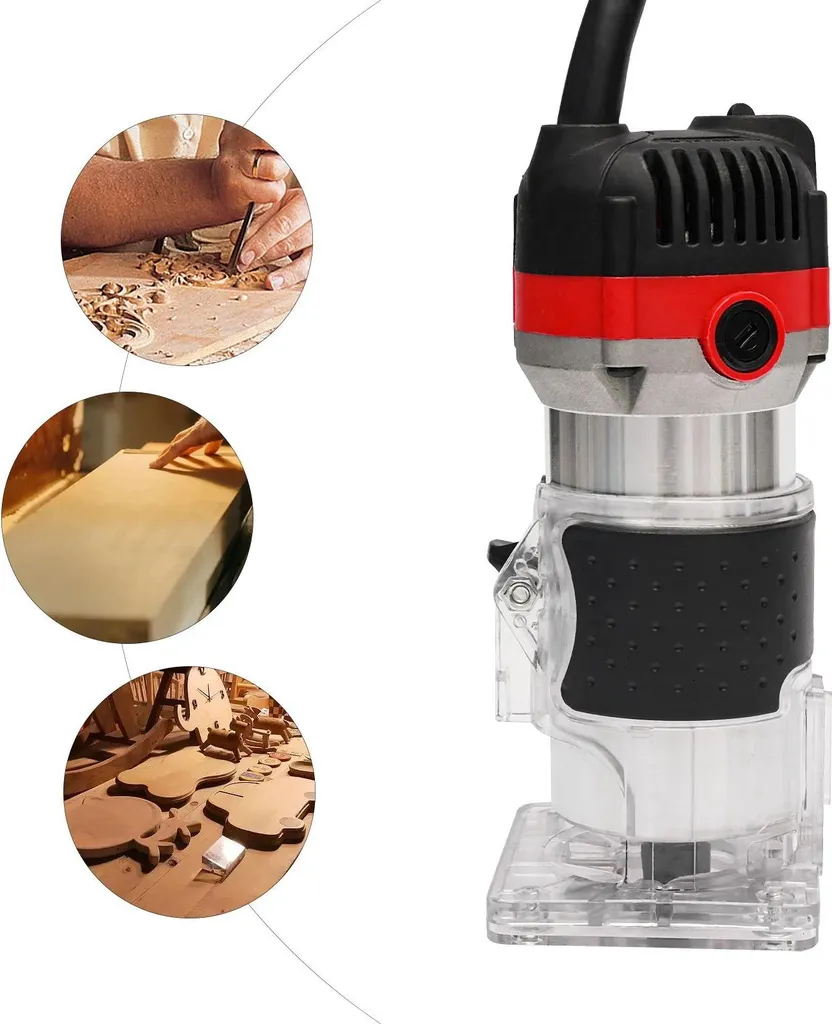 Défonceuse pour rainurage et chantournage bois 800W compacte rouge - 4
