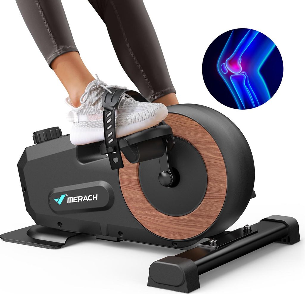 Mini Pedaltrainer – 8-Stufen Magnetwiderstand, leise <5 dB, LCD-Display & Anti-Rutsch-Basis, bis 100 kg, vormontiert, für Senioren & Büro