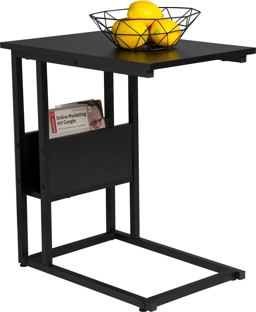 Petite table basse de salon pour canapé - Support PC portable noir en C