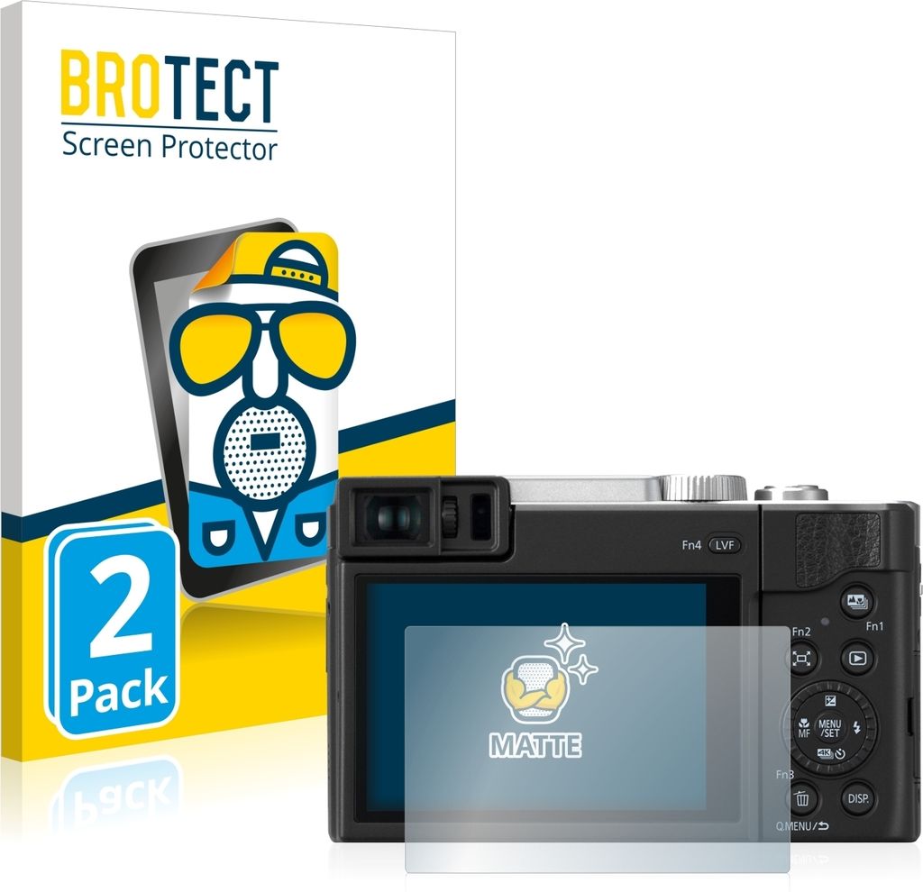 2x BROTECT Schutzfolie für Panasonic Lumix DC-TZ96 Displayschutz Displayschutzfolie Folie Matt Entspiegelungsfolie