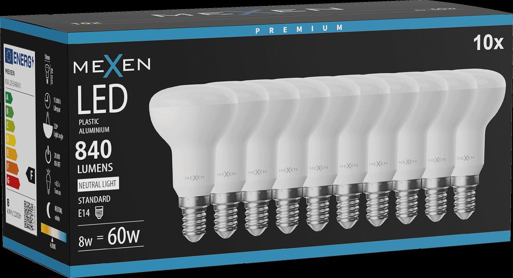 Mexen Nova 10x LED-Lampe E14, R50, 8W, Neutral - 4000K, 840 Produktbild 