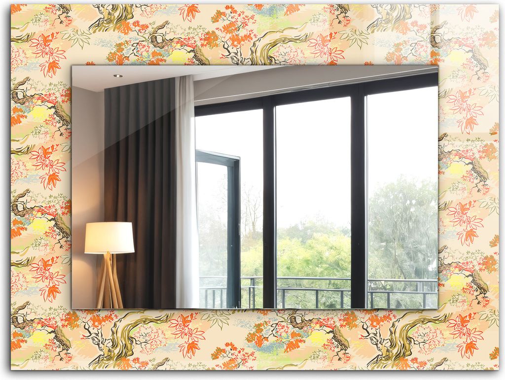 Dekorativer Wandspiegel - Bedruckter Spiegel - Motiv - 80x60 cm - Japanischer Garten