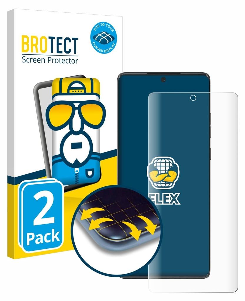 Product packaging and a smartphone screen protector.