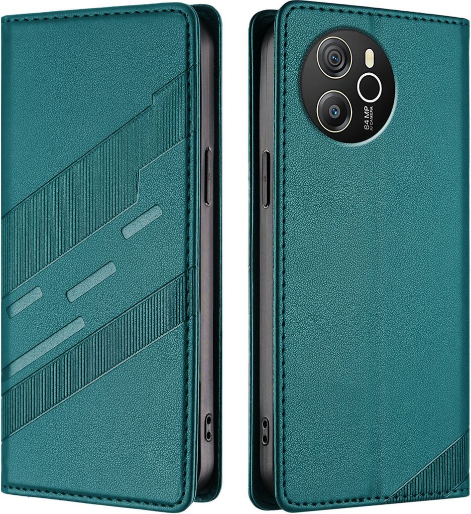 Hülle für Blackview Shark 8, Kunstleder Brieftaschen Handyhülle mit Kartenfach und Standfunktion Grün