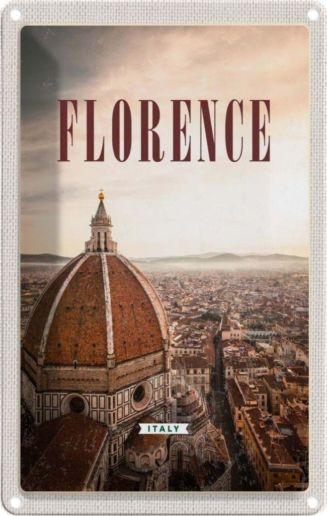 vianmo Blechschild 30x20 cm Florence Italy Reiseziehl Bildmotiv Reisemotiv Abenteuer Reisen Urlaub