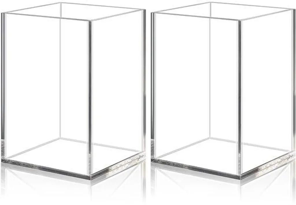 Porte-stylo en acrylique transparent 7,7x11 cm pour bureau et école