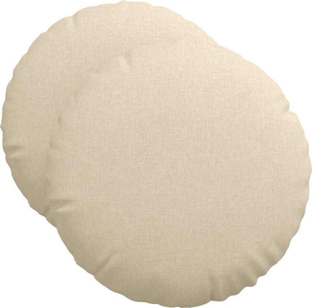 Sitzkissen 2 pcs Creme Ø50 x 19 cm Stoff
