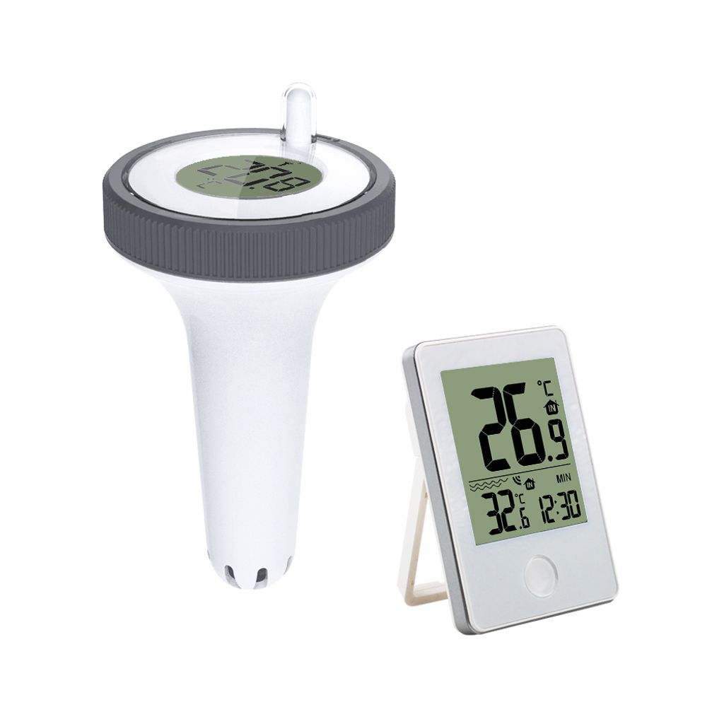 Poolthermometer mit und 1,5 m lang Seil, Digital Schwimmbadthermometer Aussenthermometer, Badezimmer, Aquarien und Waschbecken