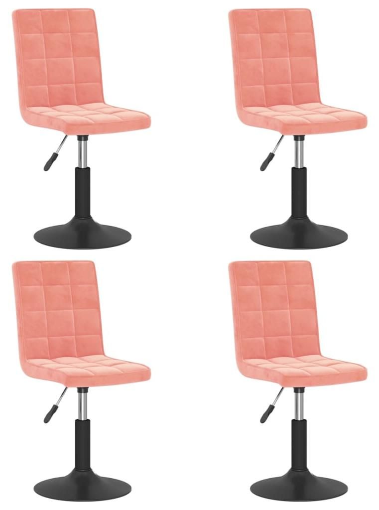 vidaXL Esszimmerstühle 4 Stk. Drehbar Rosa Samt