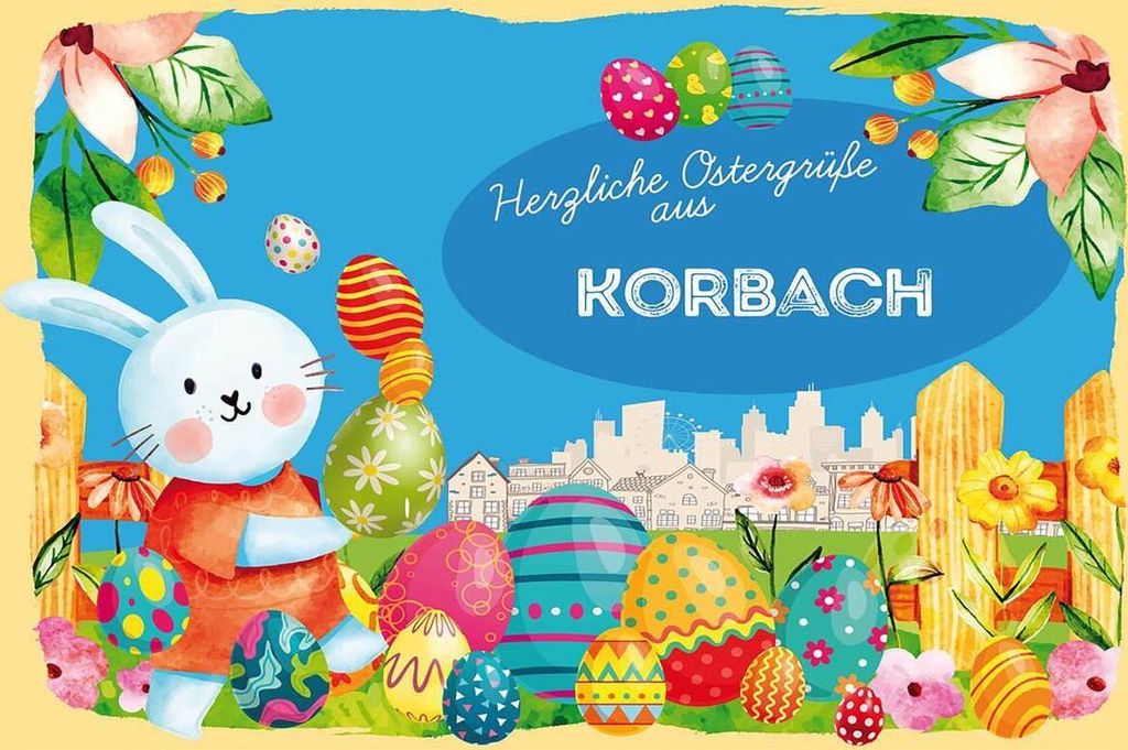 vianmo Holzschild 12x18 cm Ostergrüße KORBACH