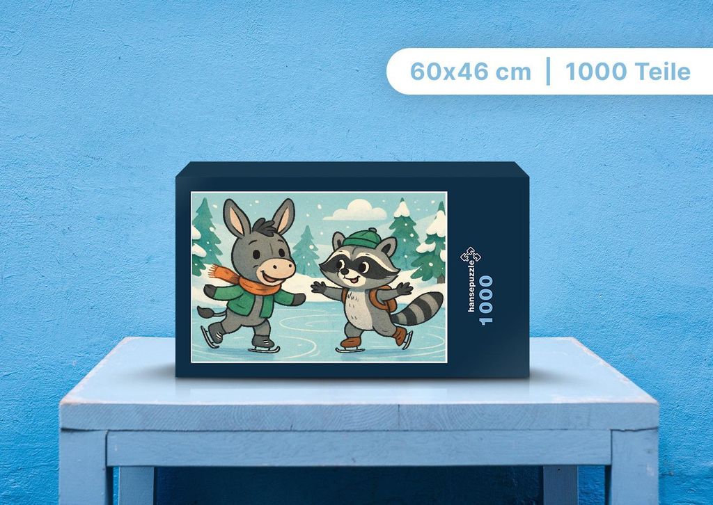 hansepuzzle 111716 - Huf und Rocco Puzzle, 1000 Teile, Kinder, 60,0 x 46,0cm mit hochwertiger Aufbewahrung, Kartonbox & Beutel