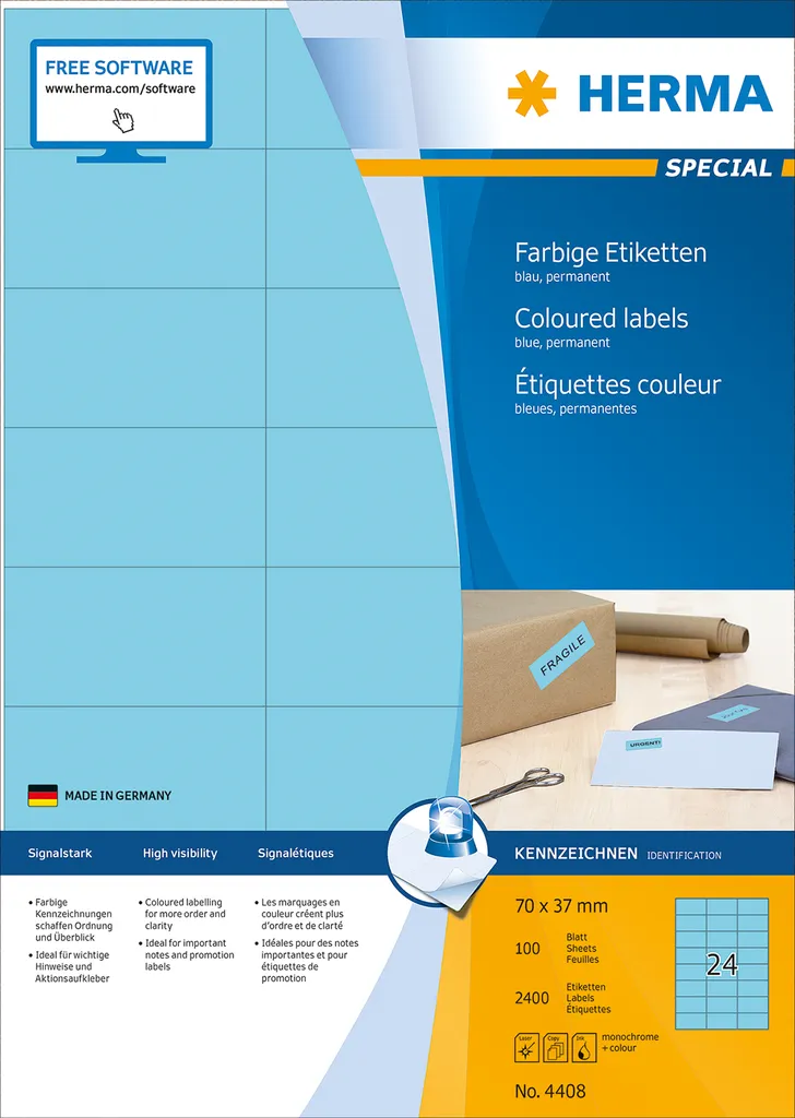 Recensione Herma 4408: Etichette Universali Blu 70x37mm 2400 Pezzi