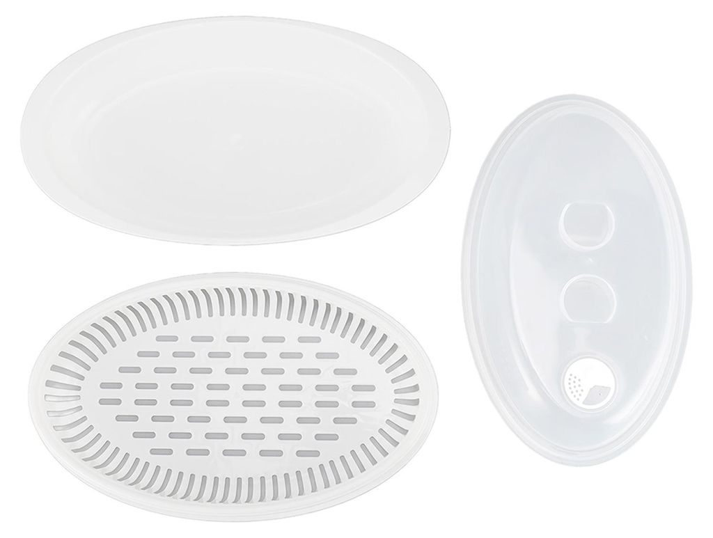 Mikrowellen-gedämpfte Fischplatte mit Deckel, PP-Behälter mit schneller Wärmeleitung für die Küche