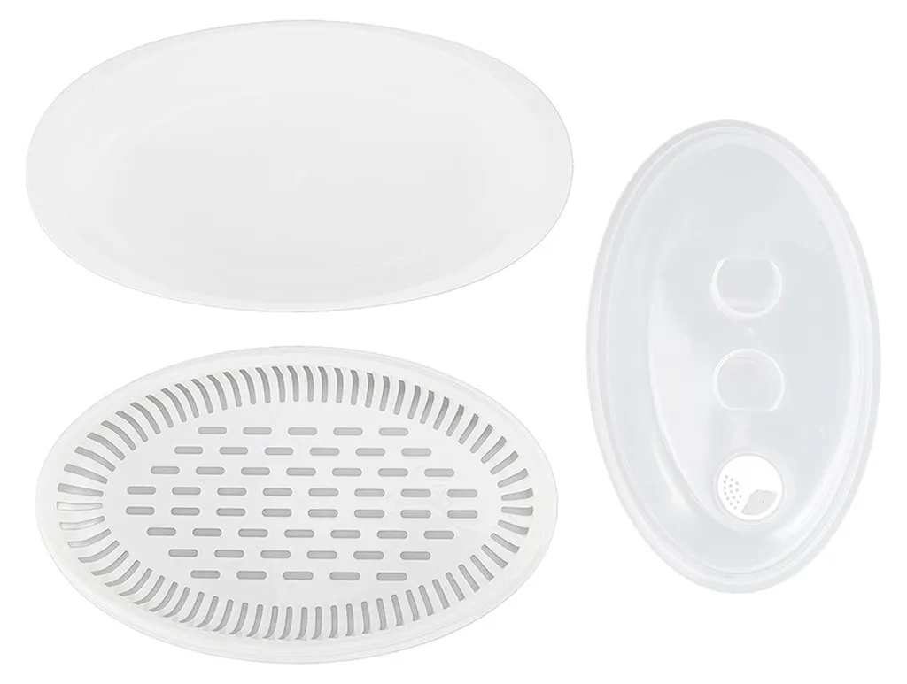 Plat poisson vapeur micro-ondes - 30cm, récipient pratique en PP