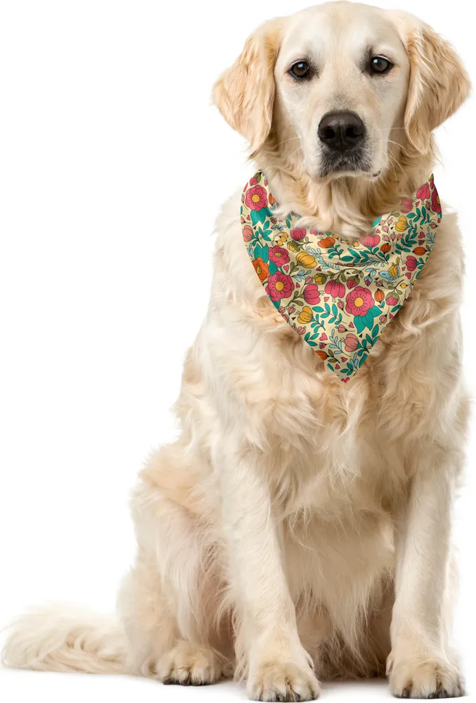 Accessorio Animali ABAKUHAUS Bandana 40x40 - Stampa Floreale Multicolore