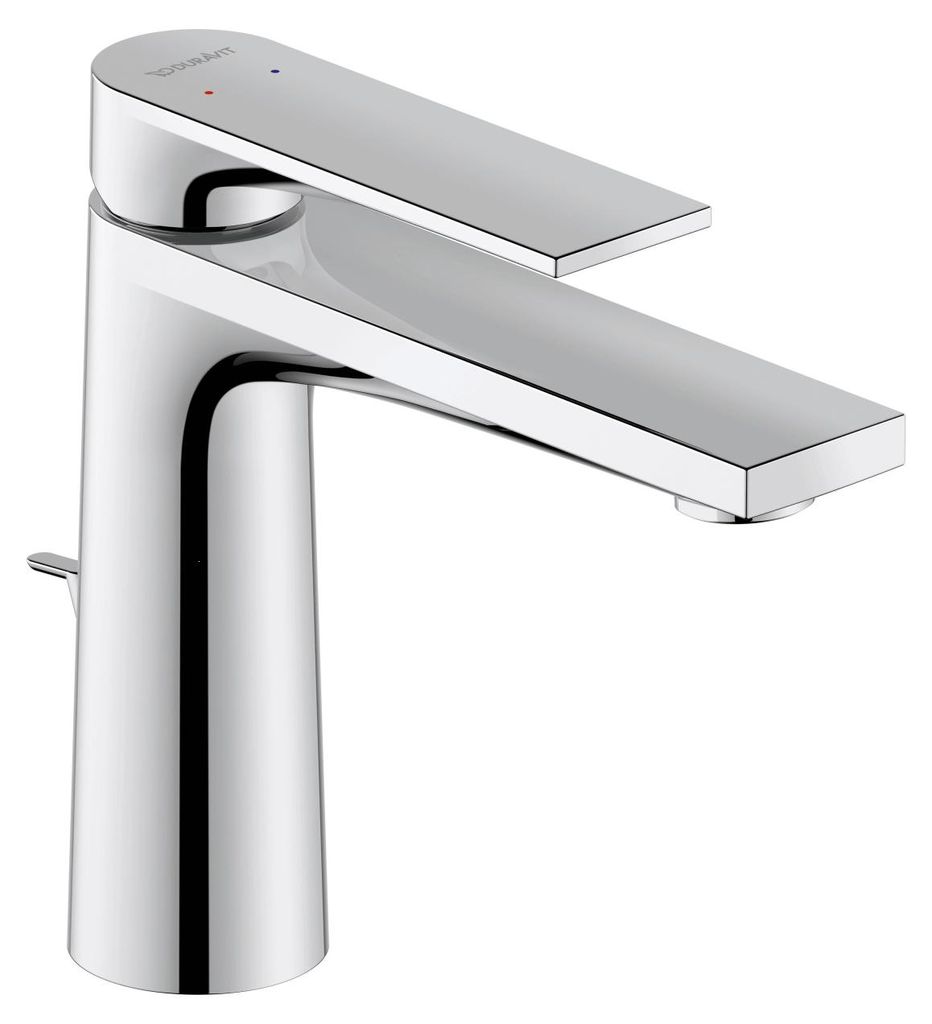 Duravit Waschtischarmatur Tulum M Chrom 135 mm mit Zugstangen-Ablaufgarnitur