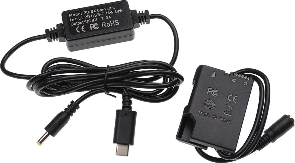 vhbw USB Netzteil kompatibel mit Nikon D3400, D3500, D3300, D5100, D5200, D3100, D3200 Kamera, Digitalkamera + DC Kuppler (Ersatz für EP-5A), 2m