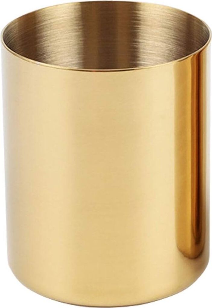 Bleistift-Becherhalter, Schreibtisch-Organizer, goldener Stiftehalter, Behälter, Schreibtisch-Schrein-Organizer, Tischhalter, Edelstahl, Gold