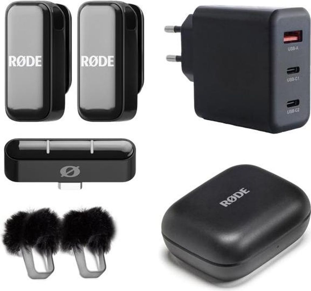 Rode Wireless Micro Drahtloses Mikrofon-System USB-C mit Netzteil