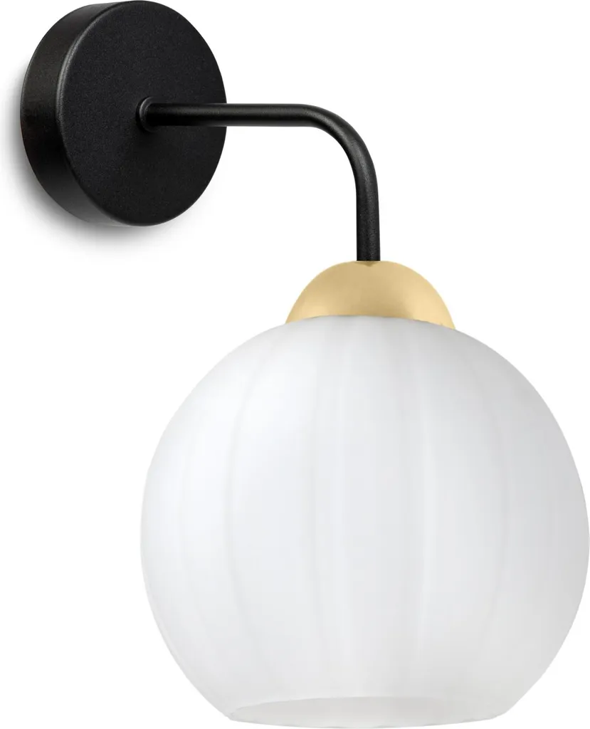 Applique de chevet Costa noir et or pour chambre avec éclairage doux
