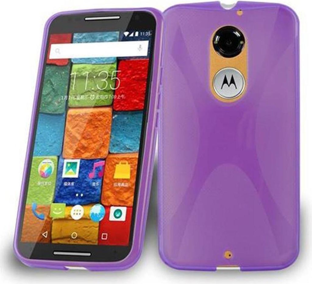 Cadorabo Handyhülle für Motorola MOTO X2 in Lila Hülle Schutzhülle TPU Silikon Backcover Case