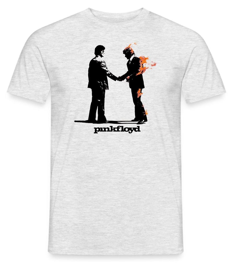Spreadshirt Pink Floyd Album Cover Und Logo Männer T-Shirt, S, Grau meliert
