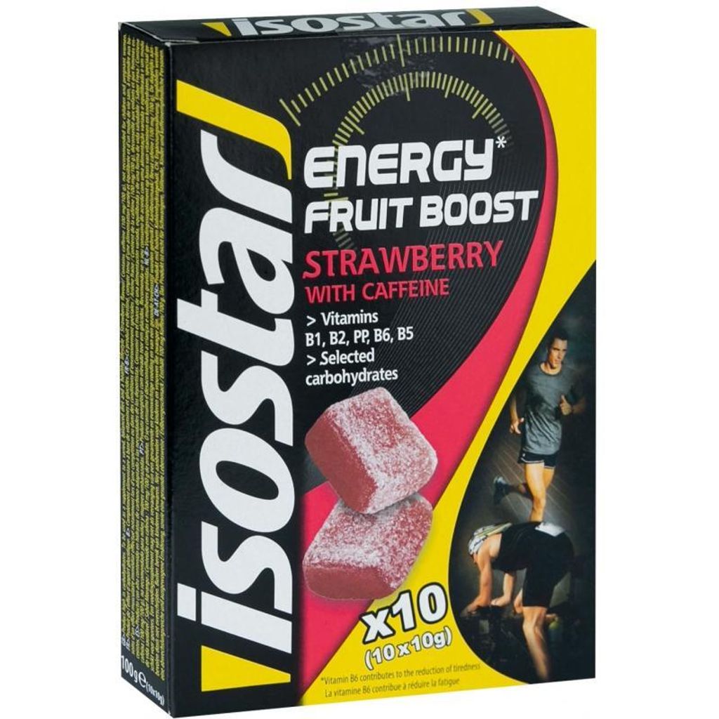 Isostar Energy Fruit Boost, Truskawka, Kofeina, Zdjęcie produktu 