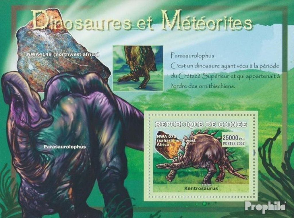 Briefmarken Guinea 2007 Mi Block 1226 (kompl. Ausgabe) postfrisch Parasaurolophus / NWA 4149