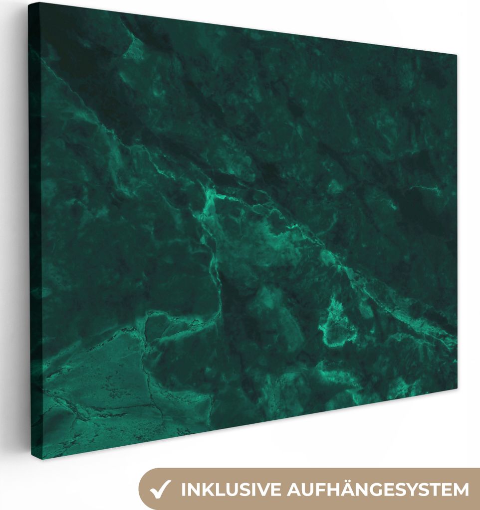 MuchoWow - Leinwandbilder - Marmor - Limette - Grün - Strukturiert - Marmoroptik, Wandbild, Wanddeko Bilder Wohnzimmer, 40x30 cm