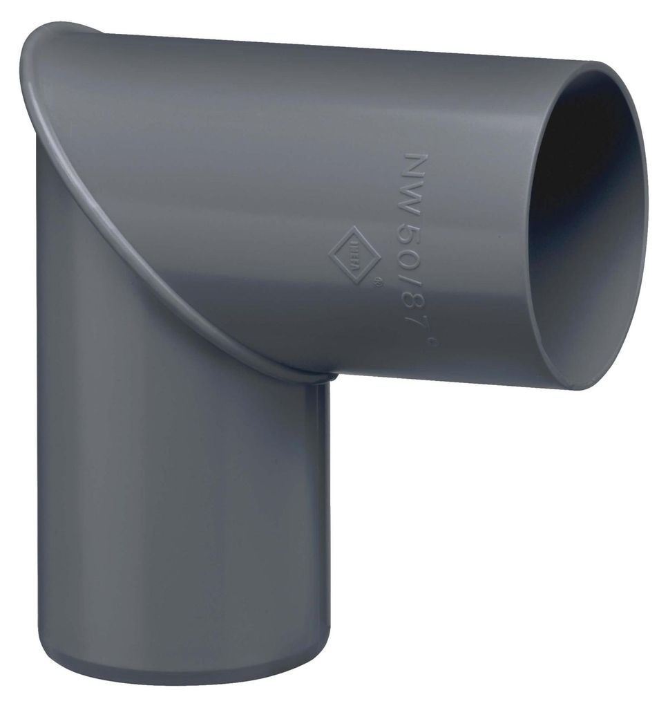 INEFA Fallrohrbogen 87 Grad, DN50 / 50mm, Anthrazit – PVC Produktbild 