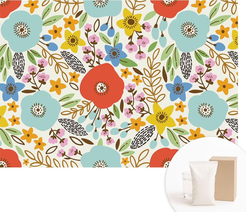 Fototapete - Wandbilder für Wohnzimmer - 312x219 cm - Dekorative Wandfolie - Modernes Design für Wanddekoration - Tapeten für Innenräume - Blum...