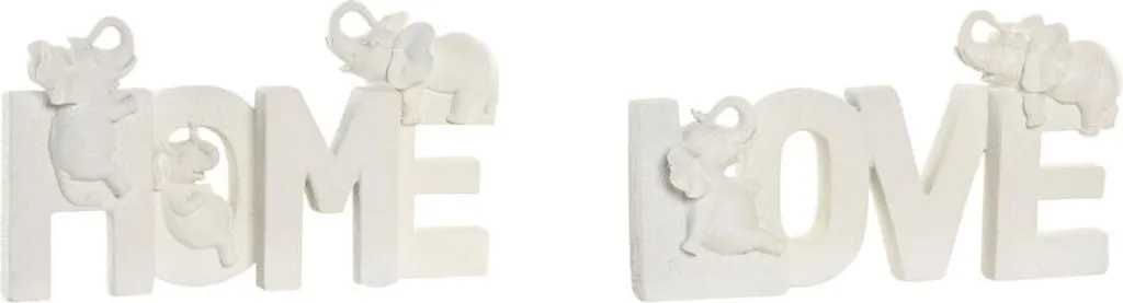Figurine Home ESPRIT Blanc Oriental 25x5x13 cm - Lot de 2 Pièces Déco