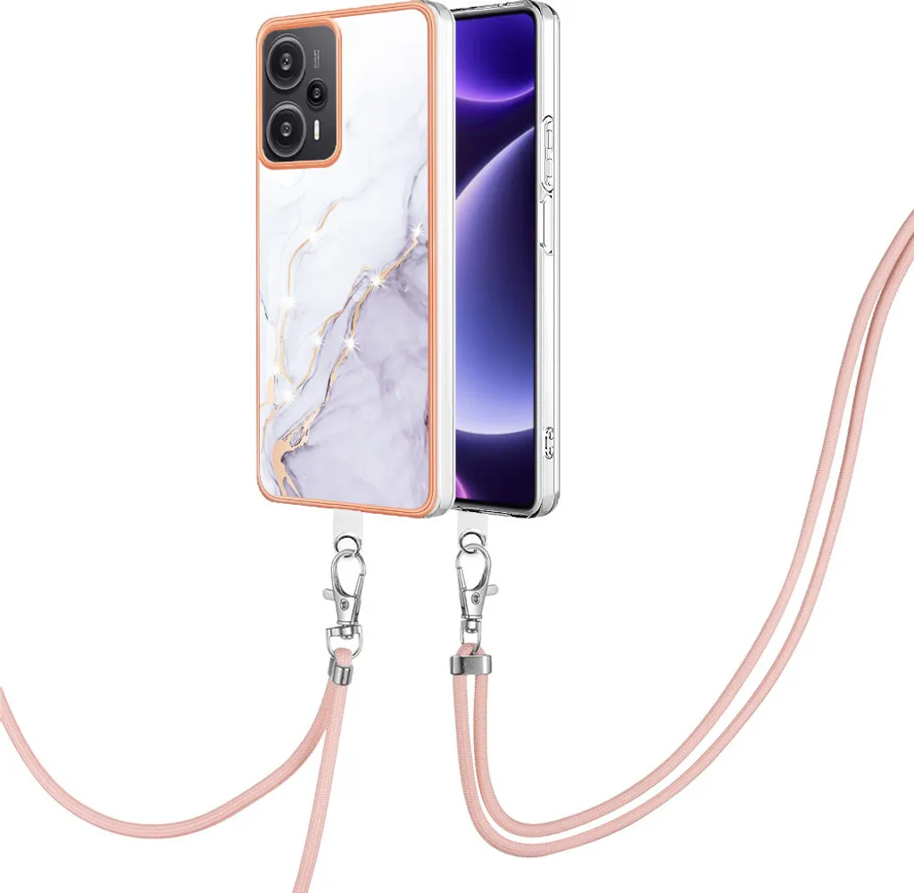 Cover Minimalista Bianca con Cordino per Poco F5 e Redmi Note 12