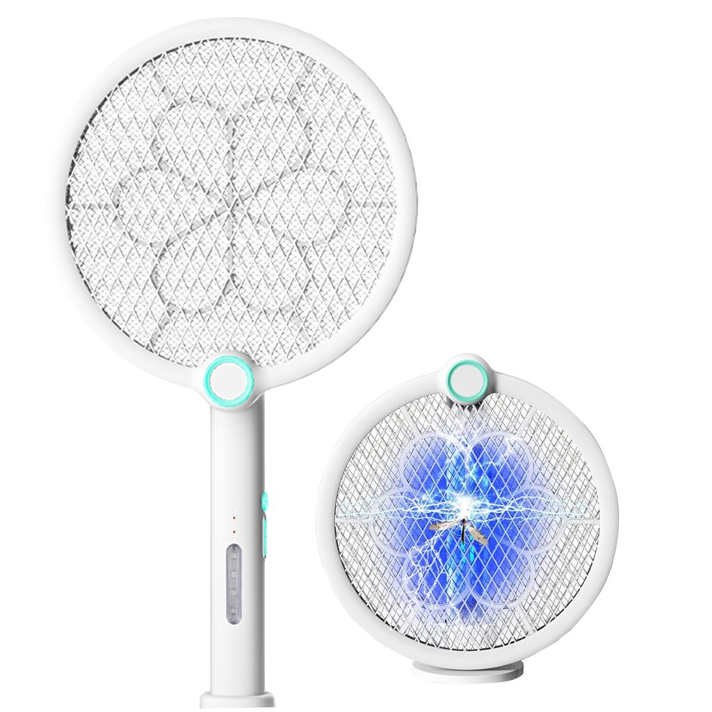 Elektrische Fliegenklatsche,2in1 Insektenvernichter TYPE-C Elektro Fliegenfänger& UV Lampe mit Sicherem Netz für Drinnen,Mückenklatsche für Ele...