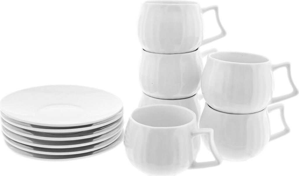 Porzellan-Mokkatassen im Set – zeitlose Eleganz in drei exklusiven Designs Weiß