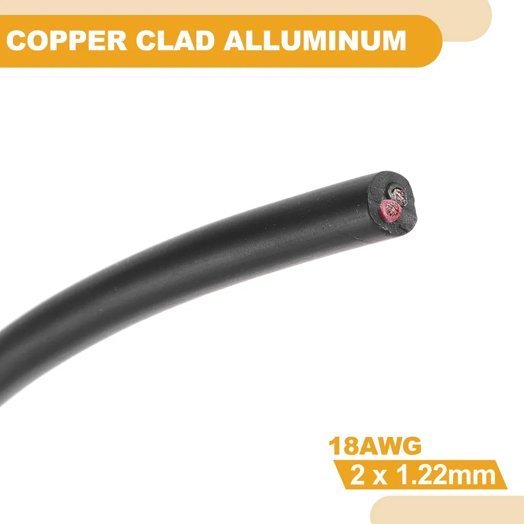 Câble de masse universel 18AWG noir 20m pour autoradio et haut-parleurs - 3