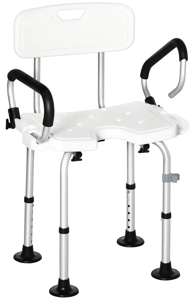 Tabouret de douche réglable blanc 54x52 cm - Assise de bain confort