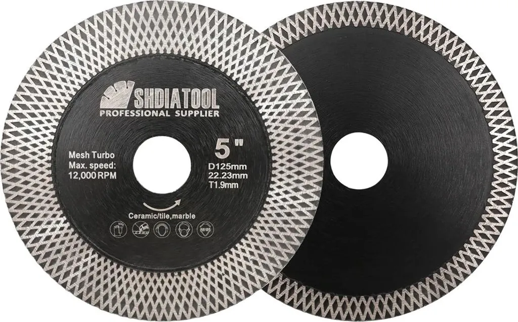 Disque diamant double face 125mm haute efficacité de coupe - Lot de 2