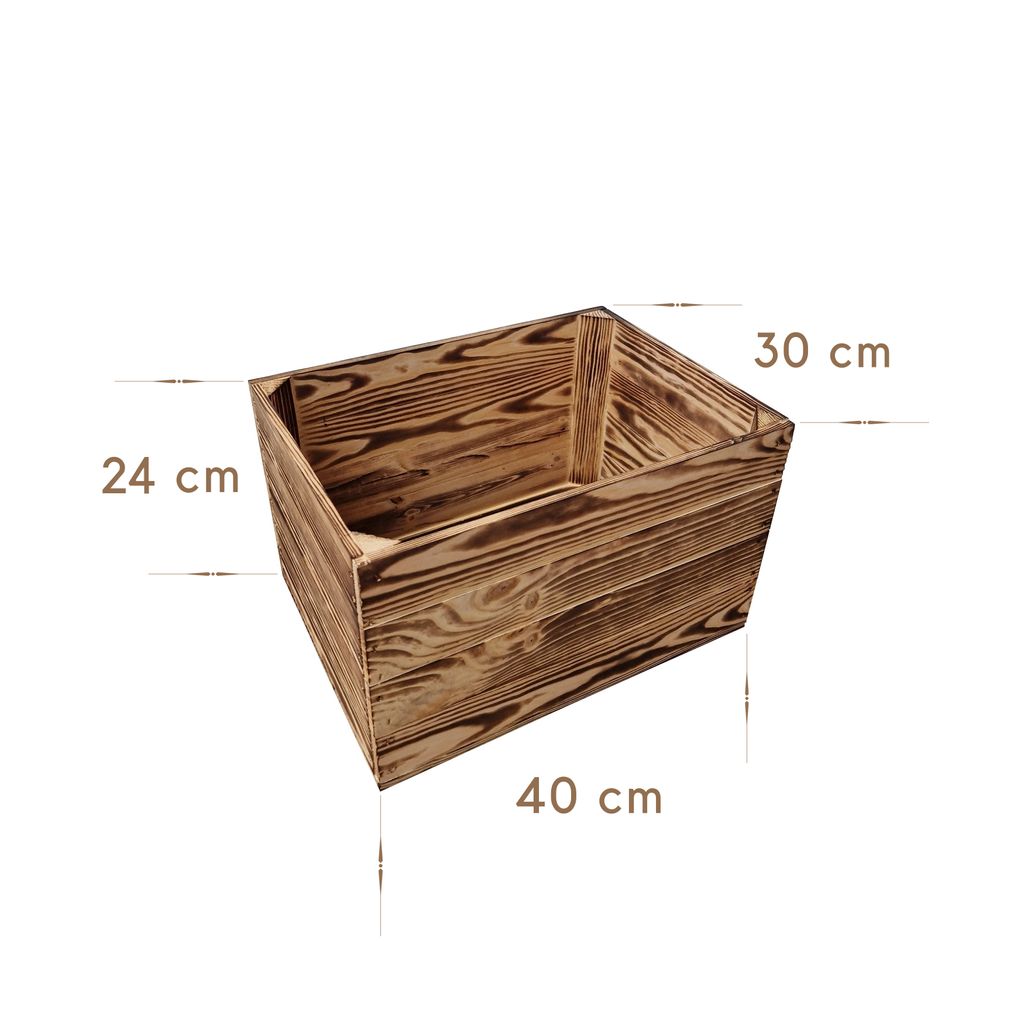 Dřevěná bedýnka 40x30x24 cm komplet 10 ks – přepravka na Obrázek produktu 