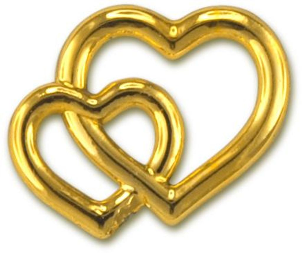 Cuori decorativi oro 17x15mm 15 pezzi Immagine del prodotto 