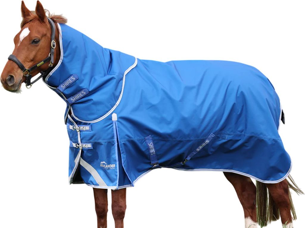 Shires - "Highlander Original" Pferdedecke mit Nackenschutz ER1494 (190,5cm) (Blau)