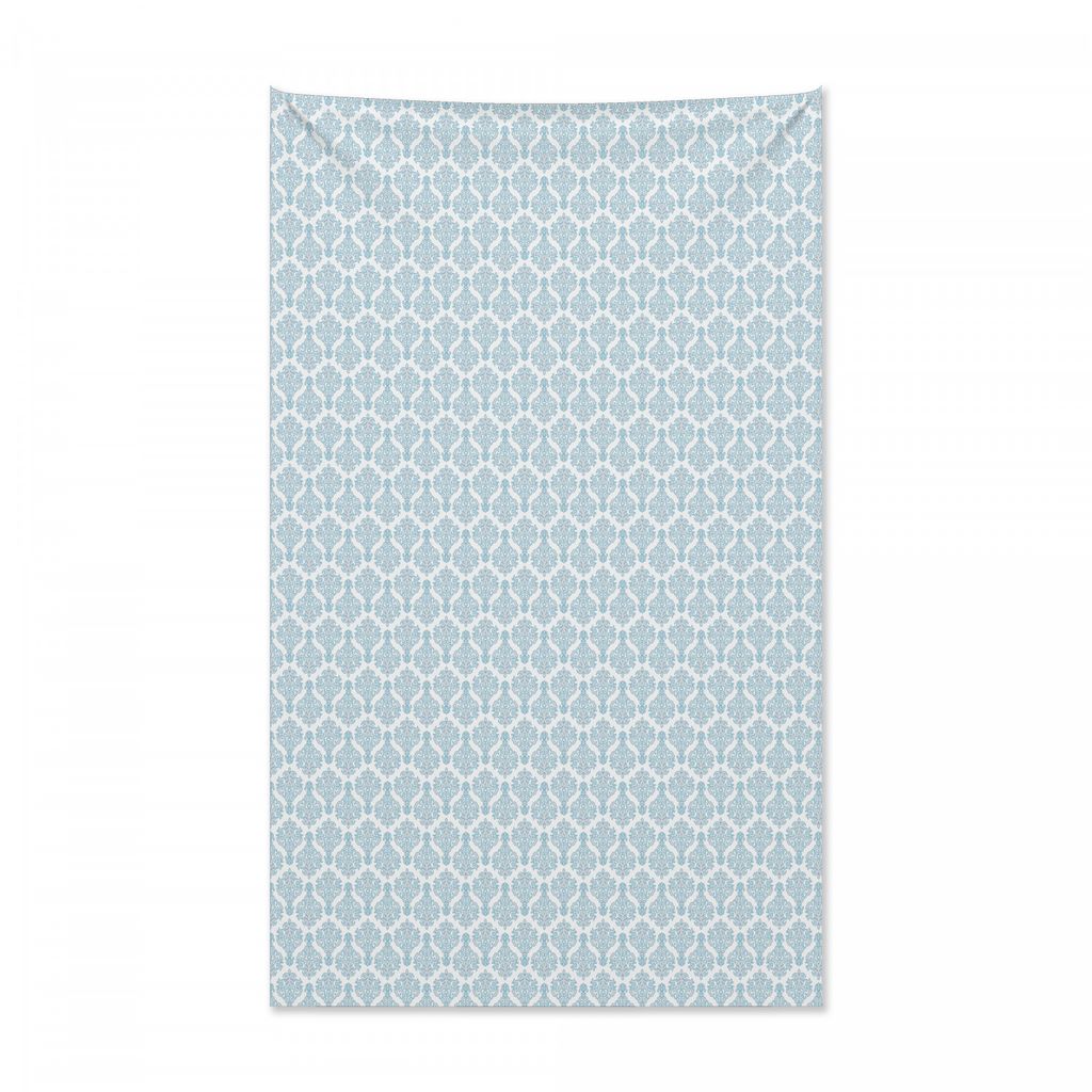 Abakuhaus Damast Wandteppich und Tagesdecke, Dekorative Curls Flora aus Weiches Mikrofaser Stoff Kein Verblassen Klare Farben Waschbar, 140 x 230 c...